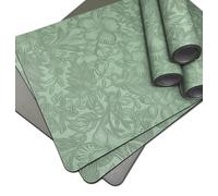 Table Mats set of 6, Wipeable Faux Leather Place Mats for table 6, Waterproof-Heat Resistant-Non-Slip Washable Table Placemats set of 6, Dining-Outdoor Placemats for Garden-Green without Coaster