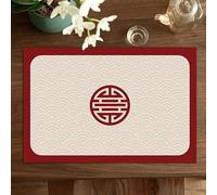 Table Mats Set Of 8 Chinese Style Table Mat Pvc Place Mats Heat Resistant Table Mats Heat Proof Table Placemats Stain-Resistant Non-Slip Waterproof Dinner Mats Decor