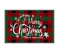 Table Mats Set Of 8 Christmas Grid Table Mat Flax Place Mats Heat Resistant Table Mats Heat Proof Table Placemats Stain-Resistant Non-Slip Waterproof Dinner Mats Decor