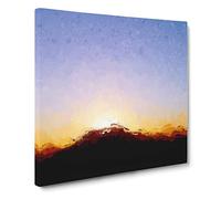 Table Mountain at Sunset Canvas Print | Gallery Wrapped 30mm Frame Wall Art | 14x14 inches | Ready to Hang | Abstract Landscape Picture | Living Room Bedroom Lounge Office