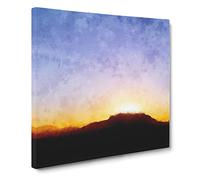 Table Mountain at Sunset Canvas Print | Gallery Wrapped 30mm Frame Wall Art | 20x20 inches | Ready to Hang | Abstract Landscape Picture | Living Room Bedroom Lounge Office
