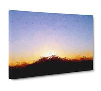 Table Mountain at Sunset Canvas Print | Gallery Wrapped 30mm Frame Wall Art | 30x20 inches | Ready to Hang | Abstract Landscape Picture | Living Room Bedroom Lounge Office