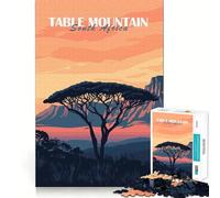 Table Mountain Sunset 1000 Piece Jigsaw Puzzles for Adults Brain Tease Toy Relax Time Perfect Cut Memorable Gift (38x26cm)