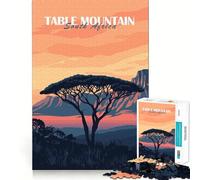 Table Mountain Sunset 1000 Teenager Pieces Jigsaw Puzzle Mind Exercise Toy Bonding Time Precision Cut Art Collection Piece (38x52cm)
