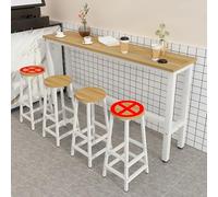 Table Narrow Long High Table,Counter Height Bar Table Set - Rectangular Wooden Table with Stools for Kitchen & Cafe, Space-Saving Design, Perfect for Small Areas & Modern Interiors