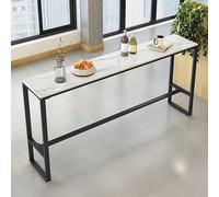 Table Narrow Long High Table,Industrial Rectangular Dining Bar Table, Slate Top, Tall Counter Height - Perfect for Restaurants, Cafés, Modern Kitchen & Dining Spaces, Space-Saving Design