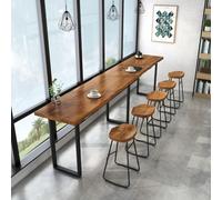 Table Narrow Long High Table,Industrial Solid Wood Counter Height Bar Table - Narrow Dining Table with Metal Base for Small Spaces, Rectangle Kitchen & Sofa Bar Table, Perfect for Limited Ar