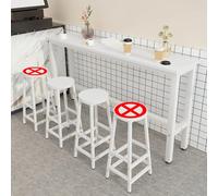 Table Narrow Long High Table,Rectangular Bar Table Set - High Wooden Counter Table with Stools for Kitchen & Cafe, Space-Saving Design, Perfect for Small Spaces & Modern Decor