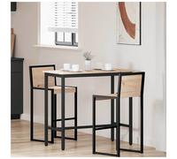 Table Natural 100x50x91cm Engineered Wood Steel Height-Adjustable Multifunction