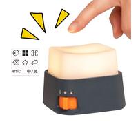 Table Night Light,Mechanical Lamp - 150h Runtime USB-C Cool Desk Lamp with Realistic Keyboard Click Sound | for Bedroom Nursery College Room Night Home Indoor Decor