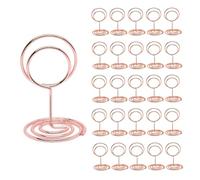 Table Number Holders 26Pcs Metal Place Cards Holder Desktop Note Clip Standing Picture Holder for Restaurant Menu Office Memo Business Card Decorations - Rose Gold