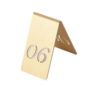 Table Number Set Brass Table Number Plate Place Cards Tent Style 40x65mm 1.5x2.5 Inch Numbers 1-12(Number 6)