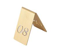 Table Number Set Brass Table Number Plate Place Cards Tent Style 40x65mm 1.5x2.5 Inch Numbers 1-12(Number 8)