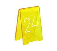 Table Number Signs And Place Cards For Restaurant Table, Acrylic Tent Table Numbers Stackable Restaurant Number Plate, For Weddings Cafes Conference Lectures(Size:19-24,Color:Yellow)