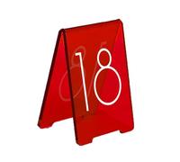 Table Number Signs And Place Cards For Restaurant Table, Acrylic Tent Table Numbers Stackable Restaurant Number Plate, For Weddings Cafes Conference Lectures(Size:13-18,Color:Red)