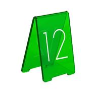 Table Number Signs And Place Cards For Restaurant Table, Acrylic Tent Table Numbers Stackable Restaurant Number Plate, For Weddings Cafes Conference Lectures(Size:7-12,Color:Green)