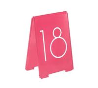 Table Number Signs And Place Cards For Restaurant Table, Acrylic Tent Table Numbers Stackable Restaurant Number Plate, For Weddings Cafes Conference Lectures(Size:13-18,Color:Pink)