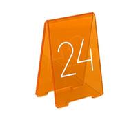 Table Number Signs And Place Cards For Restaurant Table, Acrylic Tent Table Numbers Stackable Restaurant Number Plate, For Weddings Cafes Conference Lectures(Size:19-24,Color:Orange)