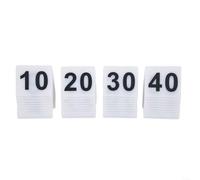 Table Number Signs for Events 20/40 Acrylic Table Tent Signage with Bold Black Numbers for Quick Service Restaurants (white 1-40)