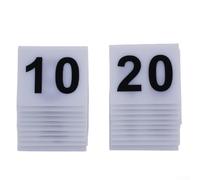 Table Number Signs for Events 20/40 Acrylic Table Tent Signage with Bold Black Numbers for Quick Service Restaurants (white)