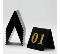 Table Numbers 1-10, 10-piece Double Sided Black Acrylic Table Number Tents, Tent Style Table Signs, 8X8cm Number Signs for Receptions, Banquets, Restaurants, and Wedding