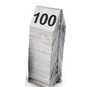Table Numbers 1 50 50 100 Tent Style, Double Side Numbered Table Signs Place Cards for Banquets Party Wedding Reception Restaurant Tabletop Reserved, V Shape Stands/Holders(Numbers 1 to 100)