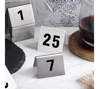 Table Numbers Cards Recyclable, Metal 1-50/100, Sturdy And Easy To Clean, Stackable, Double Sided For Recognition, Restaurant Cafe Bar Place Marker(1 to 100)
