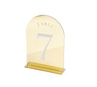 Table Numbers Gold Mirror Acrylic Table Numbers Wedding Signs Signage Decor with Stand(TABLE 1-3)