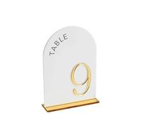 Table Numbers Gold Mirror Wedding Table Numbers Signs 3D Decor with Stand(Khaki,Table 1-3)