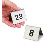 Table Numbers Stainless Steel Table Number Set Double Sided Display of Numbers Restaurants Seat Desktop Table Number Card Stackable Place Cards/1 to 50