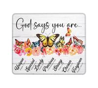 Table Pad Flower Butterfly Scripture God Says You are Affirmations Desk