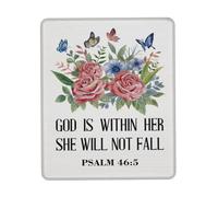 Table Pad God is Within Her She Will Not Fall Faith Quote Desk Pad Office
