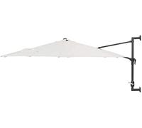 Table Parasols Outdoor Wall-Mounted Sun and UV Protection Garden Lawn Parasol Awnings Metal Poles Market Striped Umbrella with Push Butto