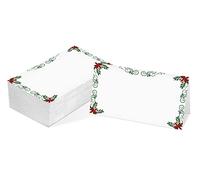 Table Place Card, Christmas Themed Tent Style Cards, Pack of 25 Half-Fold Reception Place Card, Perfect for Christmas Party, Wedding, Bridal & Baby Shower, Birthday, Banquet and Special Events A20