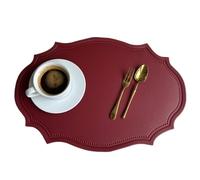 Table Place Mats 1/4/6PCS Shaped PU Placemat Set Kitchen Dining Table Pad Black Pink Green Place Mat Tableware Cafe(Color8,30x43cm 1pcs)