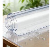 Table Protector 54 x 84 cm Transparent Waterproof Wipe Clean Transparent Mat Clear Plastic for Kitchen, Dresser and Writing Desk, Right Angle
