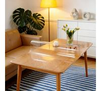 Table Protector 88 x 112 cm Wipe Clean Clear Desk Mat Anti Scratch for Writing, Coffee Table, Dining Room, Night Stand, Rounded corners