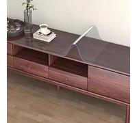 Table Protector 98 x 150 cm Waterproof, Oil Proof Transparent Clear Table Protector Clear Plastic for Kitchen, Dresser and Writing Desk, right angle