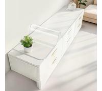 Table Protector 98 x 165 cm Transparent Waterproof Clear Table Protector Wipeable PVC Waterproof for Kitchen Office and Dining, Rounded corners