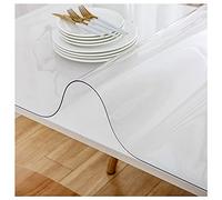 Table Protector Clear 2MM PVC Wipeable Table Cover Cloth Waterproof for Home Kitchen 31.4 X 66.9 Inch (Transparent, 80 x170 cm)