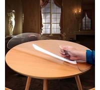 Table Protector Clear Plastic 60x60cm, Transparent PVC Tablecloth Cover Round, Waterproof Wipeable Clear 1.5mm Table Pads, Circle Desk Protective Mat, for Dining Tables