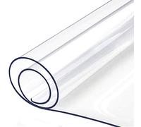 Table Protector Glass Soft Plastic Coffee Table Tablecloth Waterproof and Anti-scald 1.5/2mm No Wash Transparent Table Mat Rubber Pad(2mm,60X100cm)