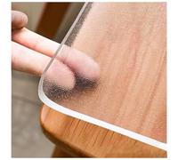 Table Protector Office Desk Mats Transparent Translucent,Frosted 2mm Thick Oil-Proof Plastic Tablecloth,15x73 Inch Clear PVC Vinyl Table Desk Pad Writing Mat Protector for Office and Home