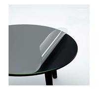 Table Protector Transparent PVC Table Mat Clear Table Cloth Round Table Cloth 1.5mm, 2mm Water and Oil Proof Anti-scalding and No-wash Round Crystal Plate SHAARI(2mm,Diameter 130 Circle)