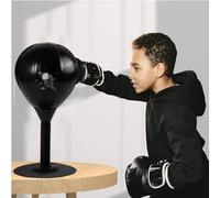 Table Punching Bag - PU Leather Stress Buster, Heavy-Duty Desk Boxing Trainer with Sturdy Spring-Back Action, Increases Focus and Reflexes, Ideal for Home Office Workplace