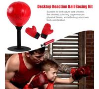 Table Punching Bag - PU Leather Stress Buster, Heavy-Duty Desk Boxing Trainer with Sturdy Spring-Back Action, Increases Focus and Reflexes, Ideal for Home Office Workplace