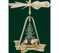 Table pyramid Angel with Christmas tree pyramid Folk art Ore Mountains NEW 01665