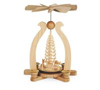 Table pyramid carved deer 1-tier natural for candles (LxWxH): 22x15x29cm