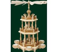 Table pyramid Christ's birth tea lights pyramid 2 storeys Erzgebirge NEW 16702