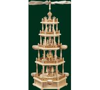 Table pyramid Christ's birth tea lights pyramid 4 storeys Erzgebirge NEW 16704